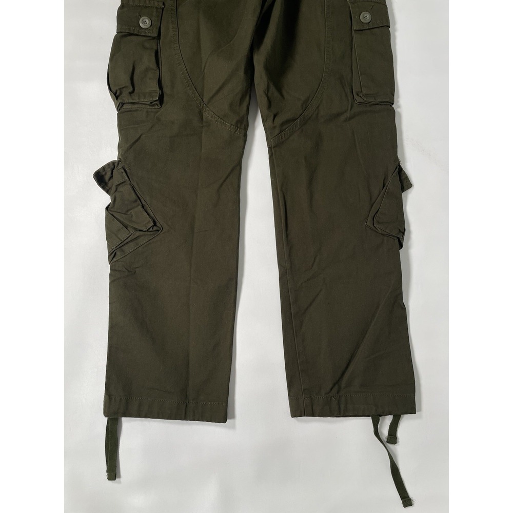 MATCHSTICK Match Men's Cargo Pants Dark Olive Army Green 30x31 8 Pockets - Picture 9 of 15